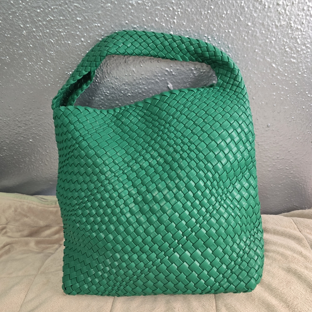 Green Woven Tote Bag